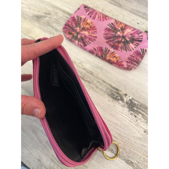 Fossil Pink Starburst *Set of 4* Make bag Pouch Zip Around Wallet - Picture 8 of 9